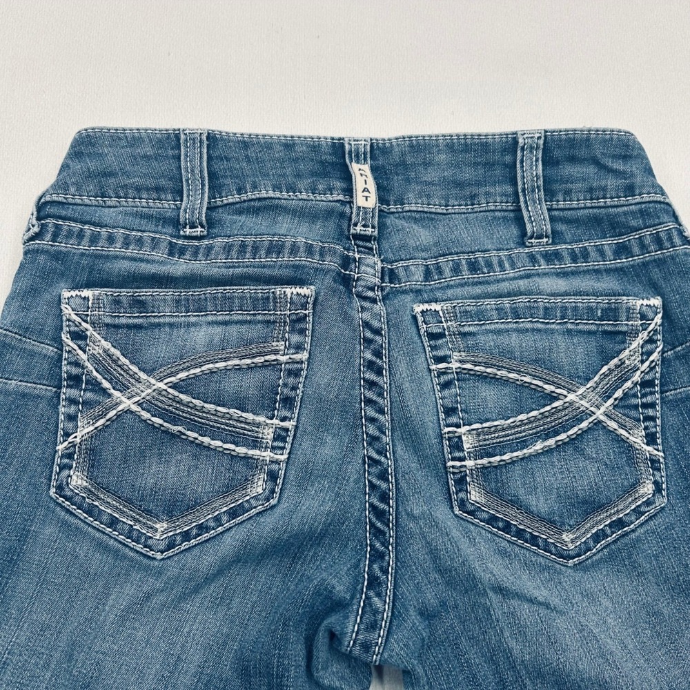 Ariat REAL Denim Jeans Womens 29R Mid Rise Straight Leg Western Cowgirl Rodeo - Picture 7 of 16